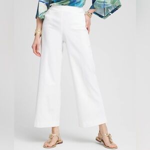 Chico’s Brigitte Wide Leg White Crop Pants sz 4 (Chico’s sz 0) NWT